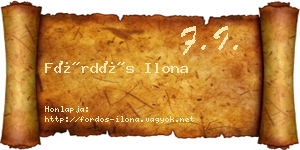 Fördős Ilona névjegykártya