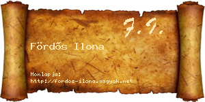 Fördős Ilona névjegykártya